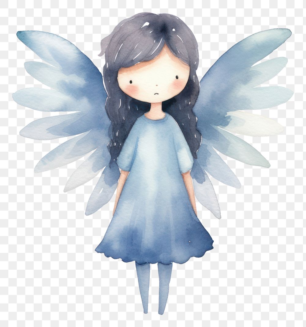 PNG Blue fairy toy white background representation.