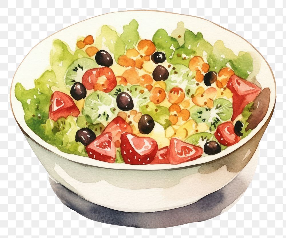 PNG Salad dish plate food.