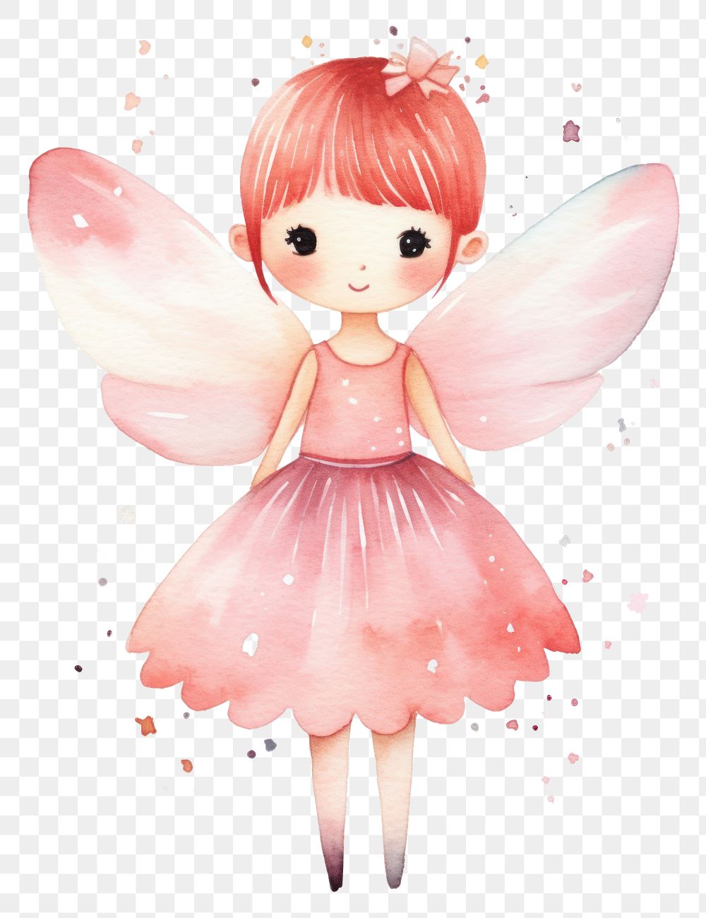 PNG Pink fairy cute doll toy.