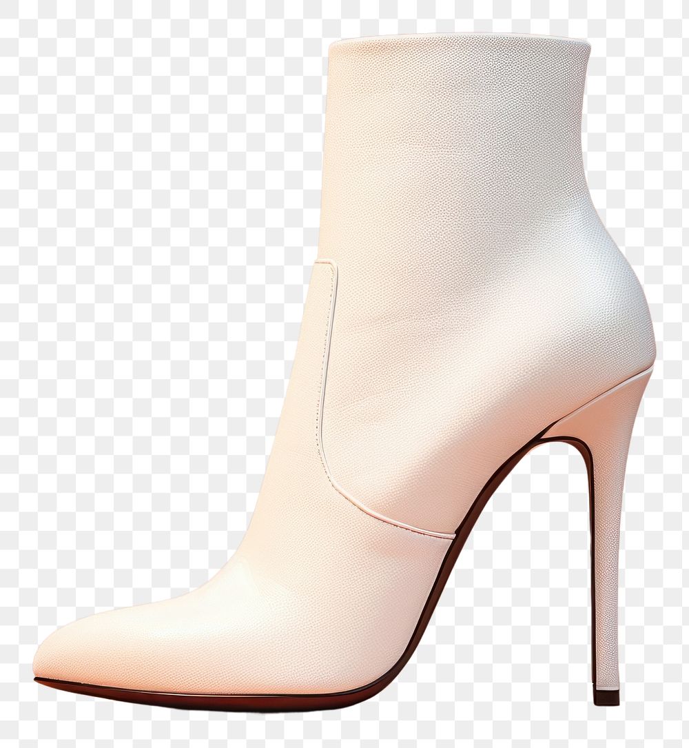 PNG High heels boot mockup footwear white shoe.
