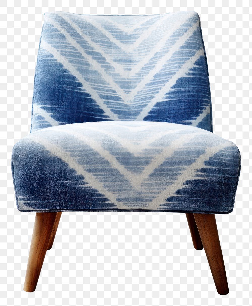 PNG Indigo fabric chair furniture armchair comfortable.