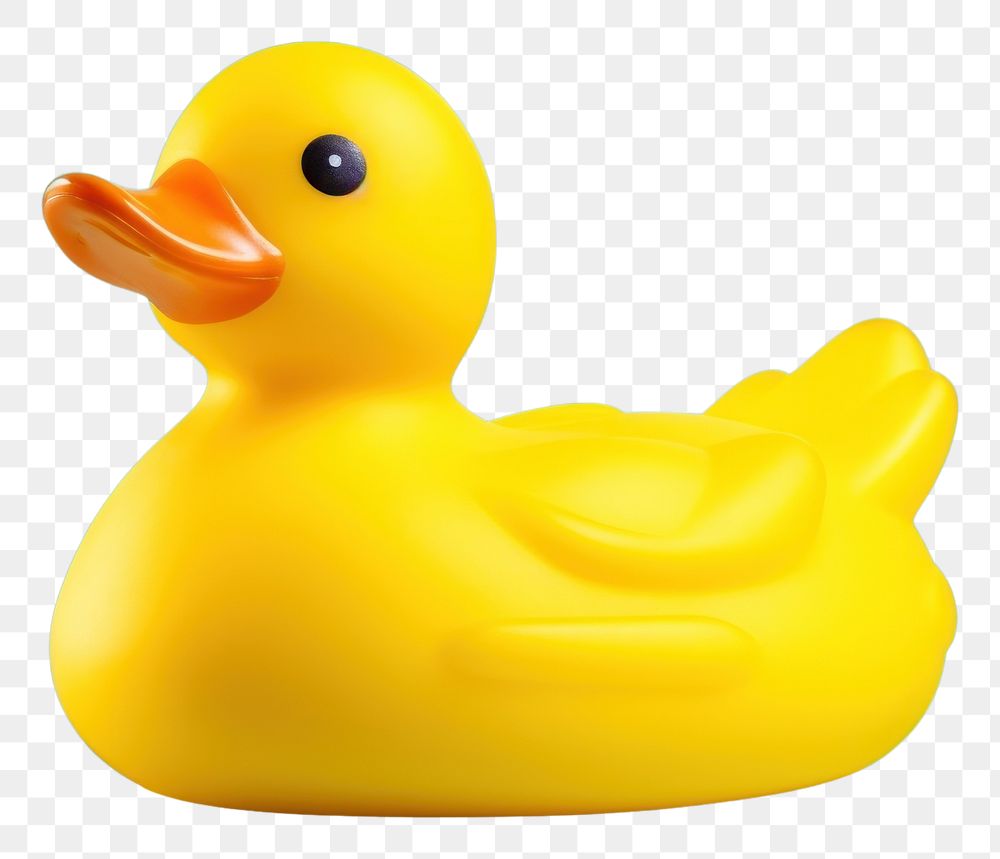 PNG Yellow rubber duck animal bird toy.