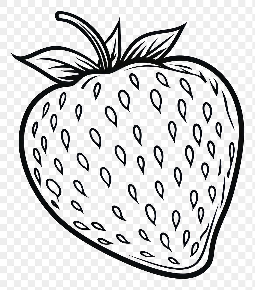 PNG Strawberry outline sketch fruit plant food.