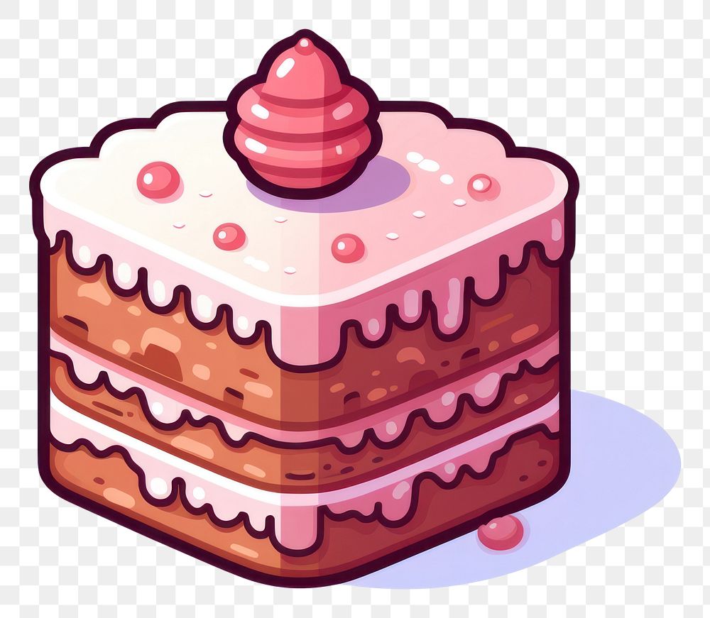 PNG Fruit cake pixel dessert icing cream.