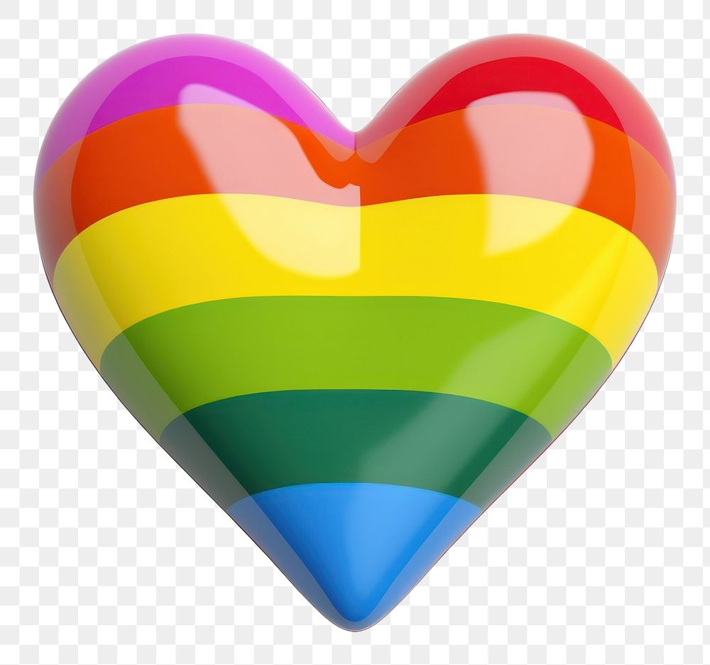 PNG Rainbow heart balloon white background celebration.