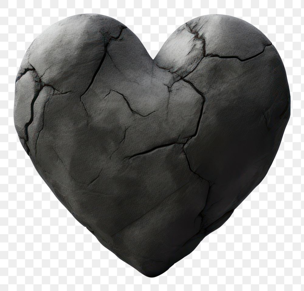 PNG Black heart monochrome cracked broken.
