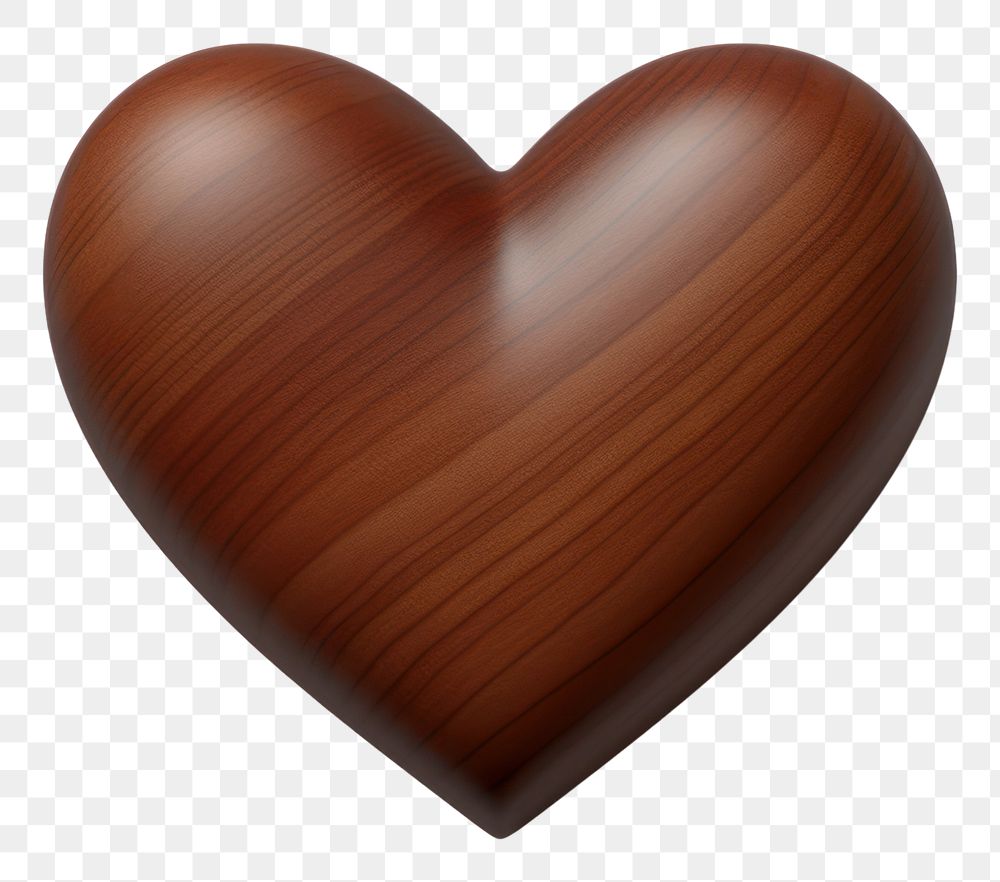 PNG Dark brown heart wood white background accessories.