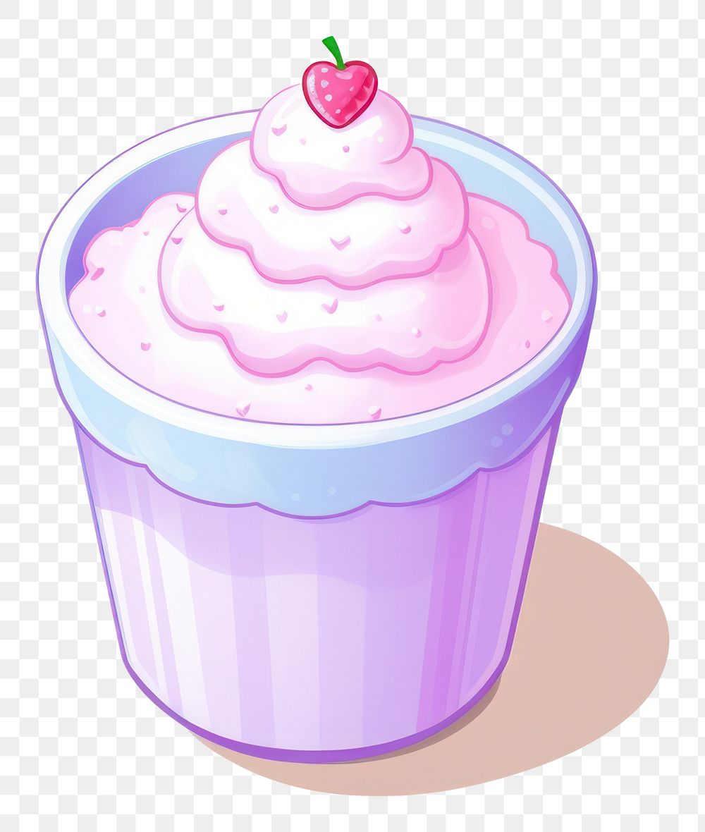 PNG Greek yogurt cup pixel dessert cupcake cream.