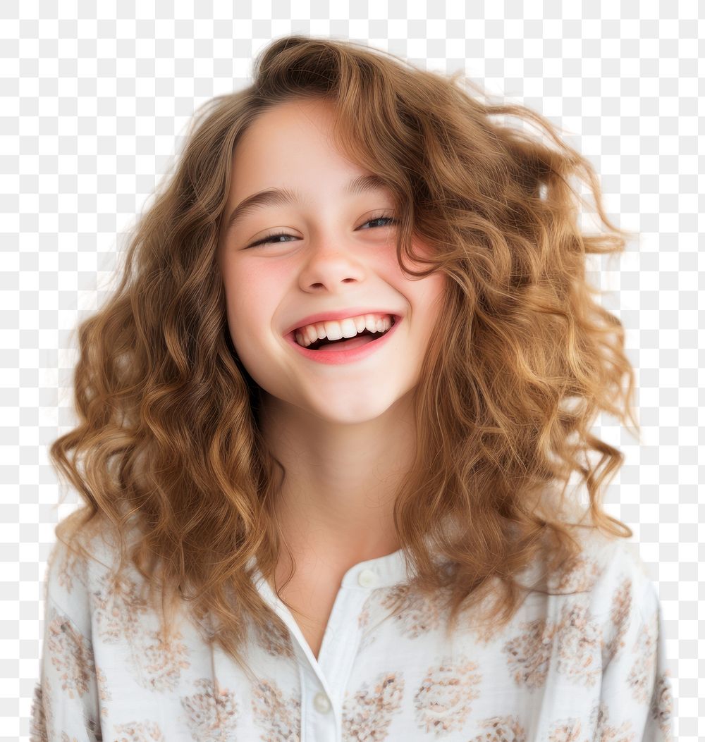 PNG Portrait of positive cheerful pretty girl laughing portrait smile.