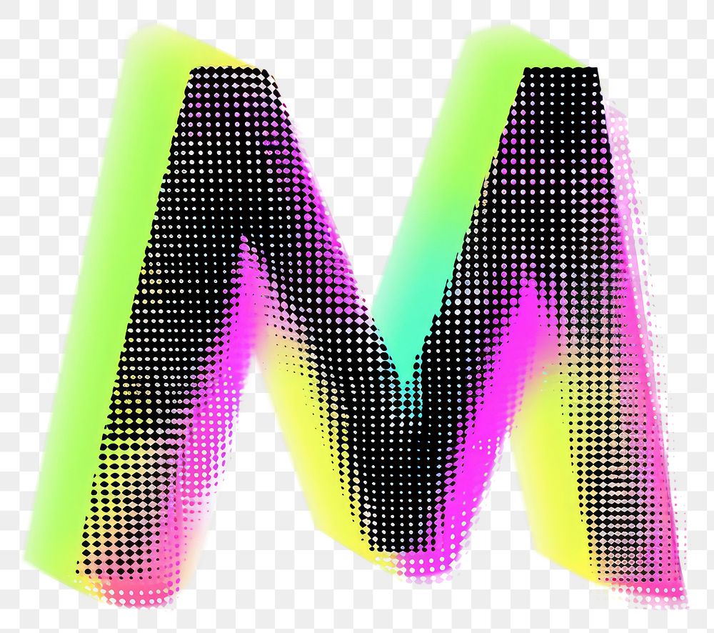 PNG Gradient blurry letter M purple font pink.