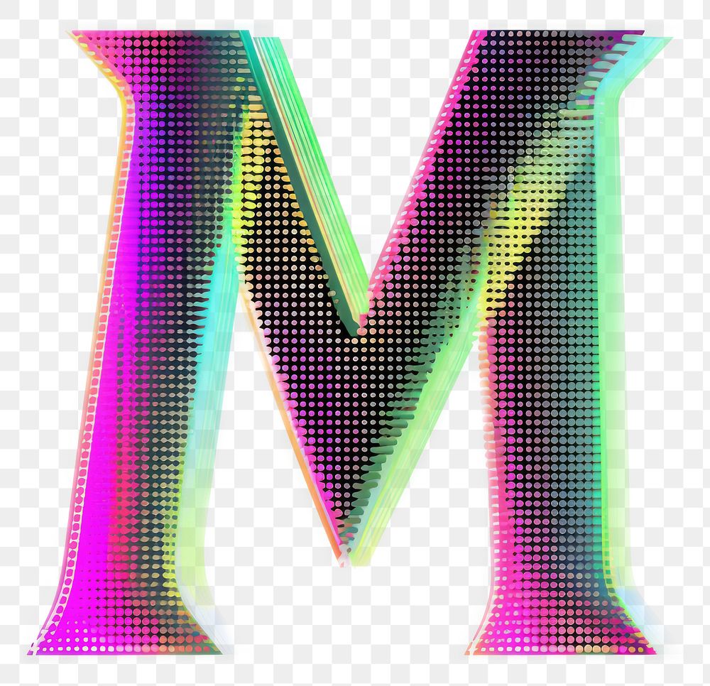 PNG Gradient blurry letter M purple shape font.