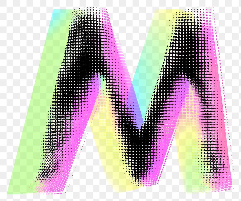 PNG Gradient blurry letter M purple shape font.