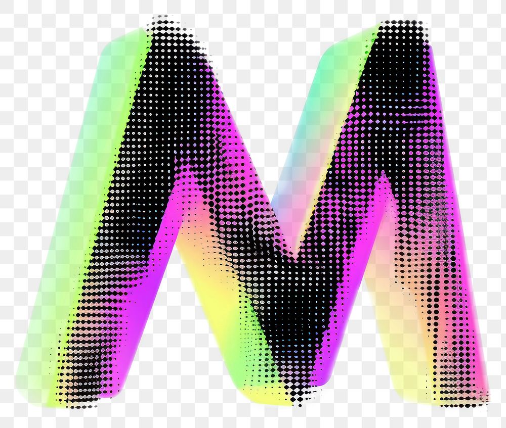 PNG Gradient blurry letter M purple font white background