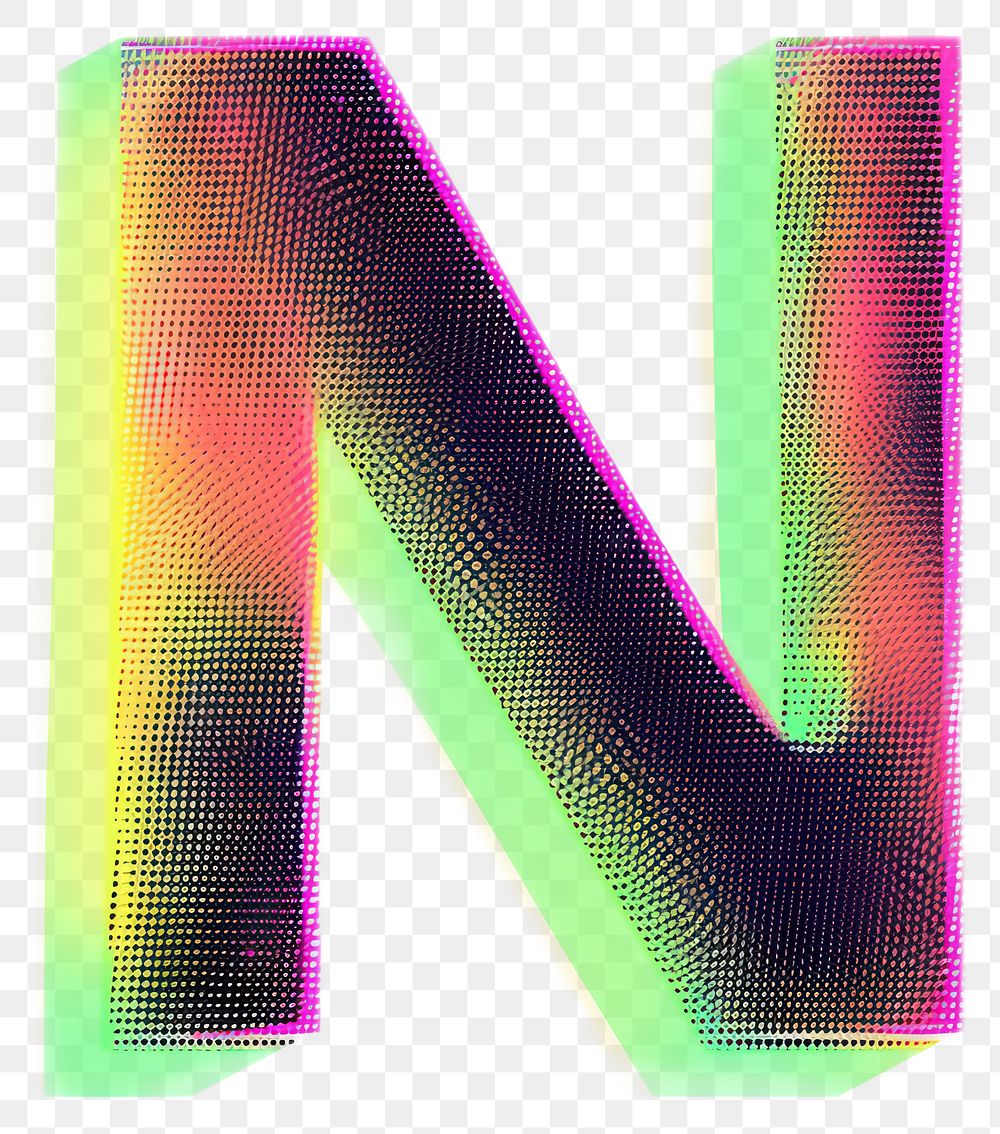 PNG Gradient blurry letter N purple number shape.