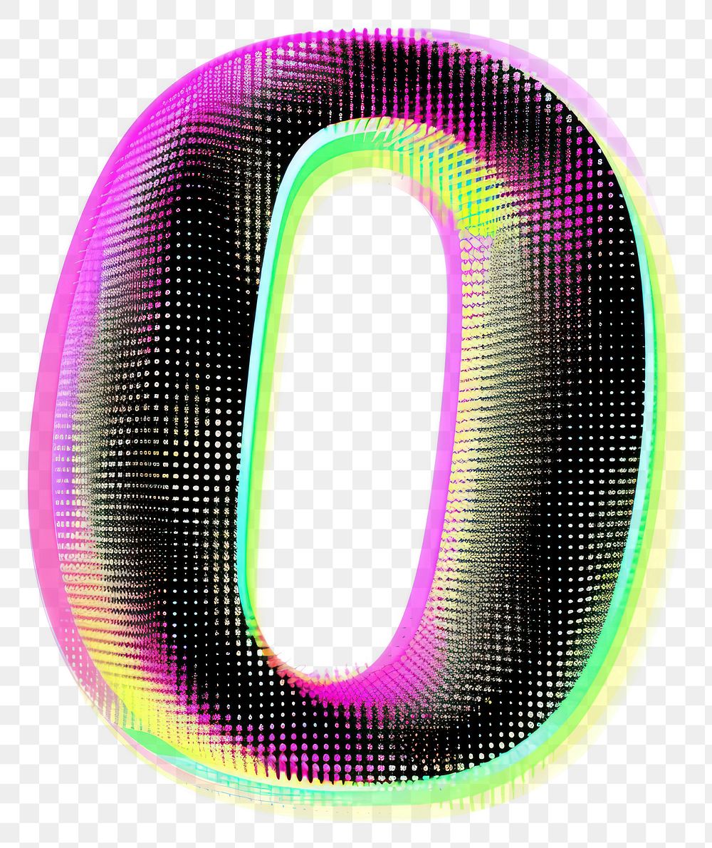 PNG Gradient blurry letter O purple number shape.