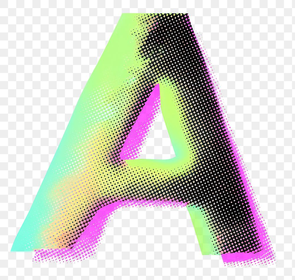 PNG Gradient blurry letter A purple green font.