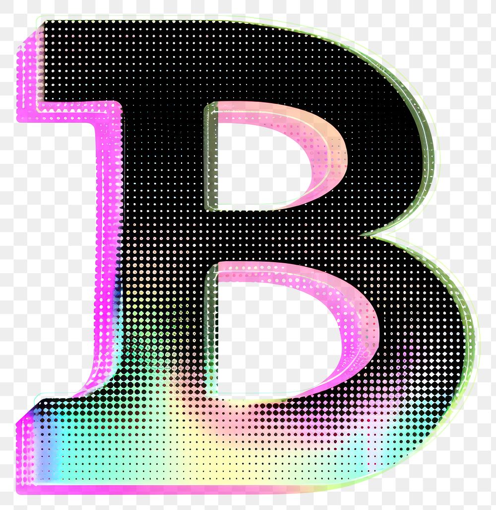 PNG Gradient blurry letter B number shape font.