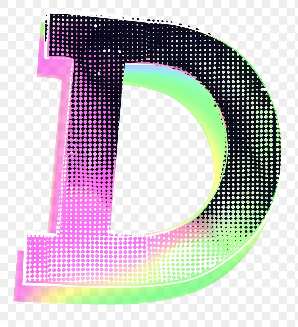 PNG Gradient blurry letter D number shape green.