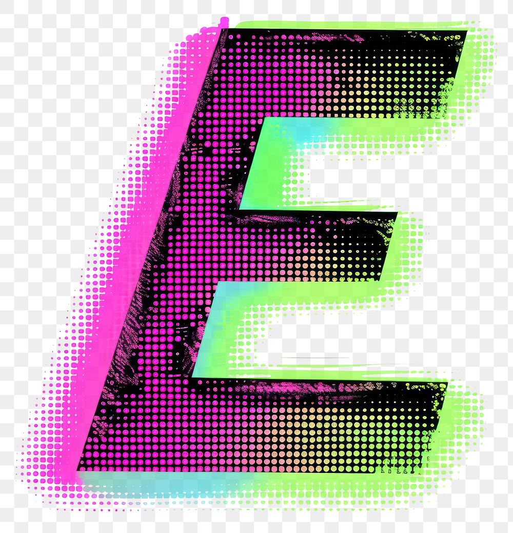 PNG Gradient blurry letter E purple number shape.