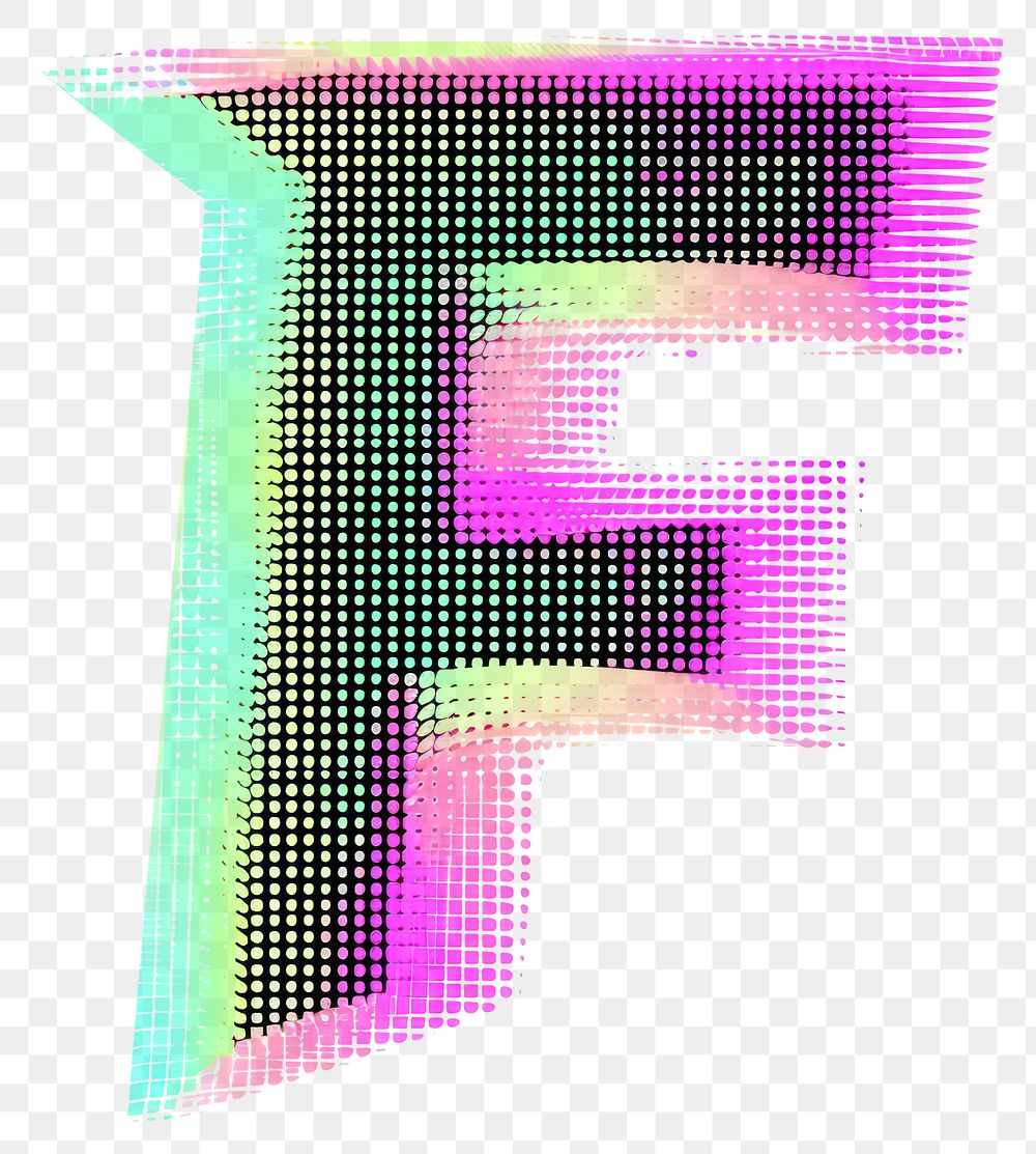 PNG Gradient blurry letter F purple shape font.
