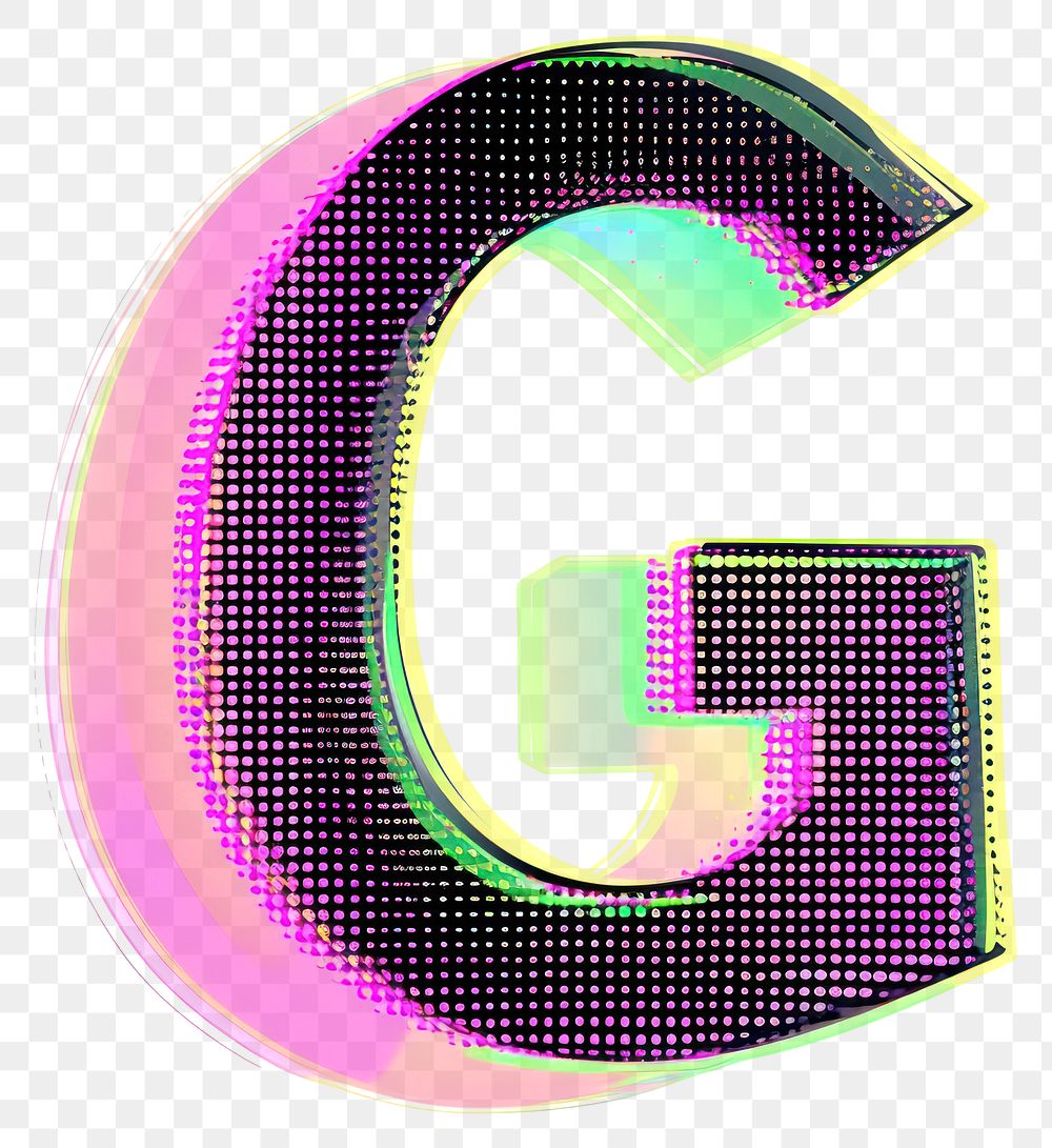 PNG Gradient blurry letter G purple number shape.