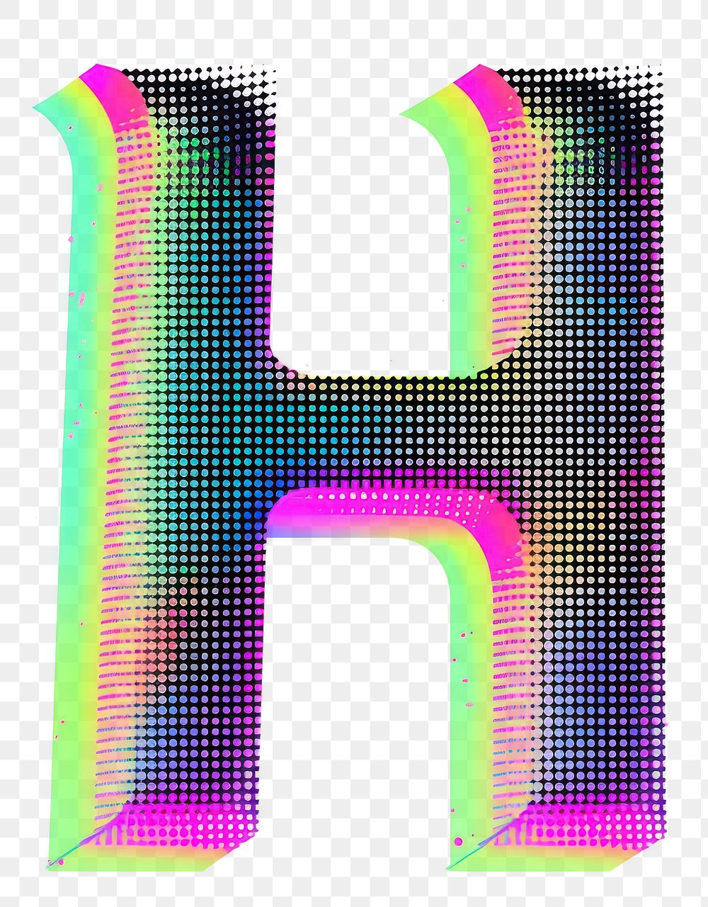 PNG Gradient blurry letter H purple shape font.