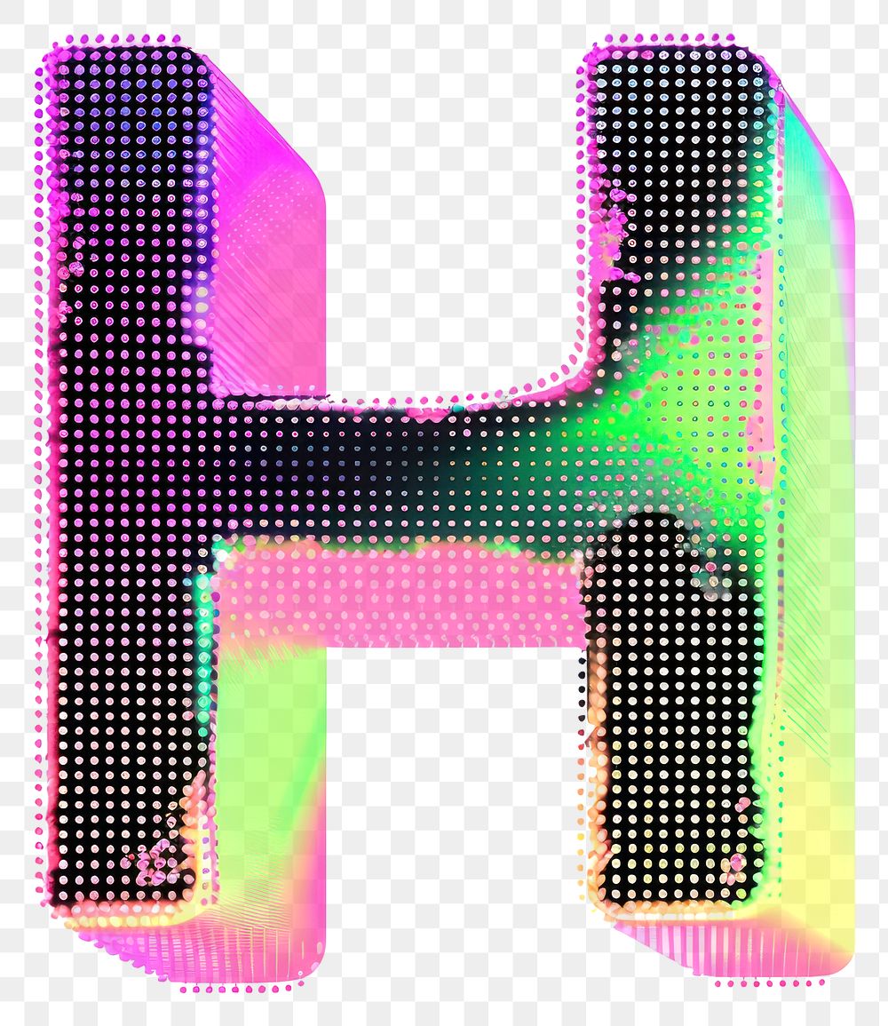 PNG Gradient blurry letter H purple shape font.