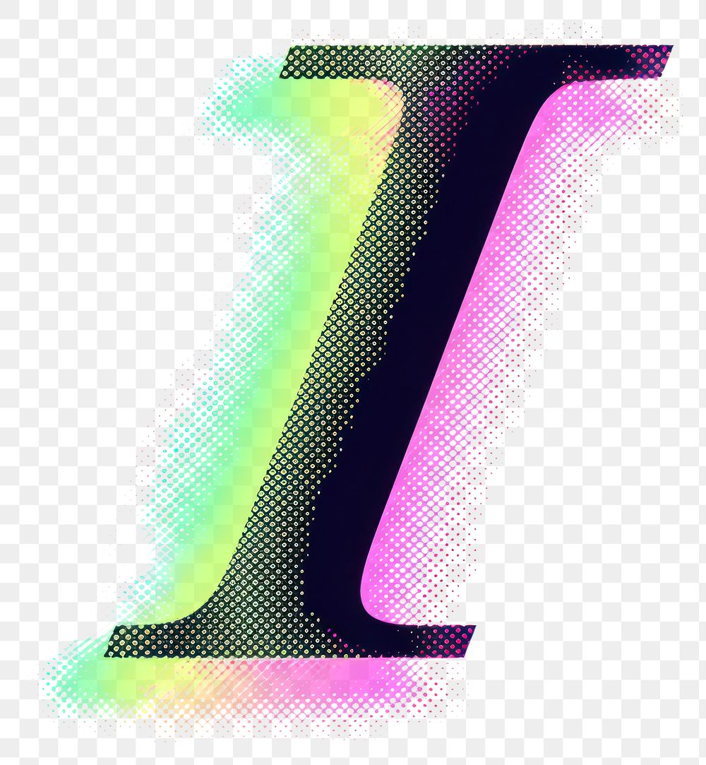 PNG Gradient blurry letter I green font text.