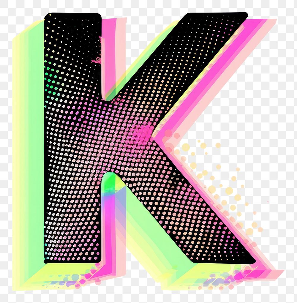 PNG Gradient blurry letter K green font text.