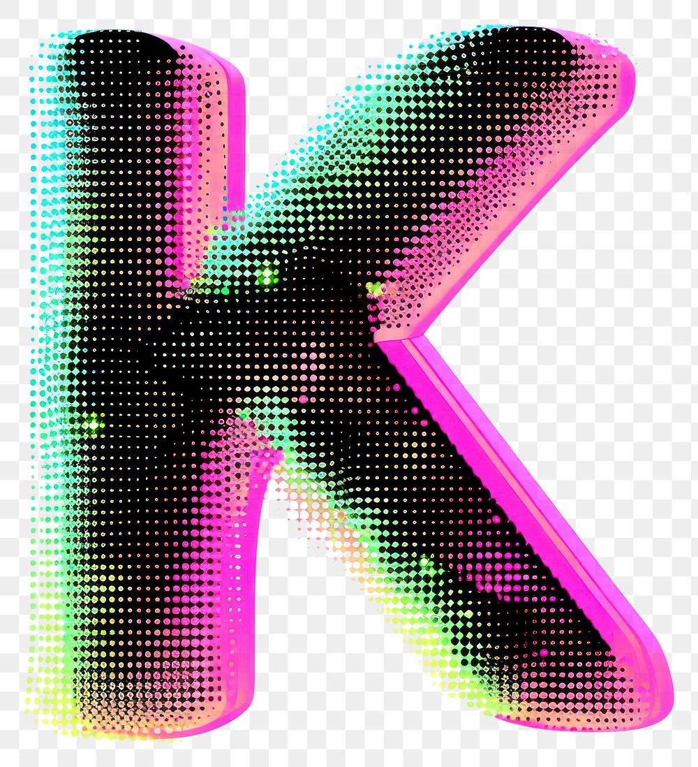 PNG Gradient blurry letter K font text pink.