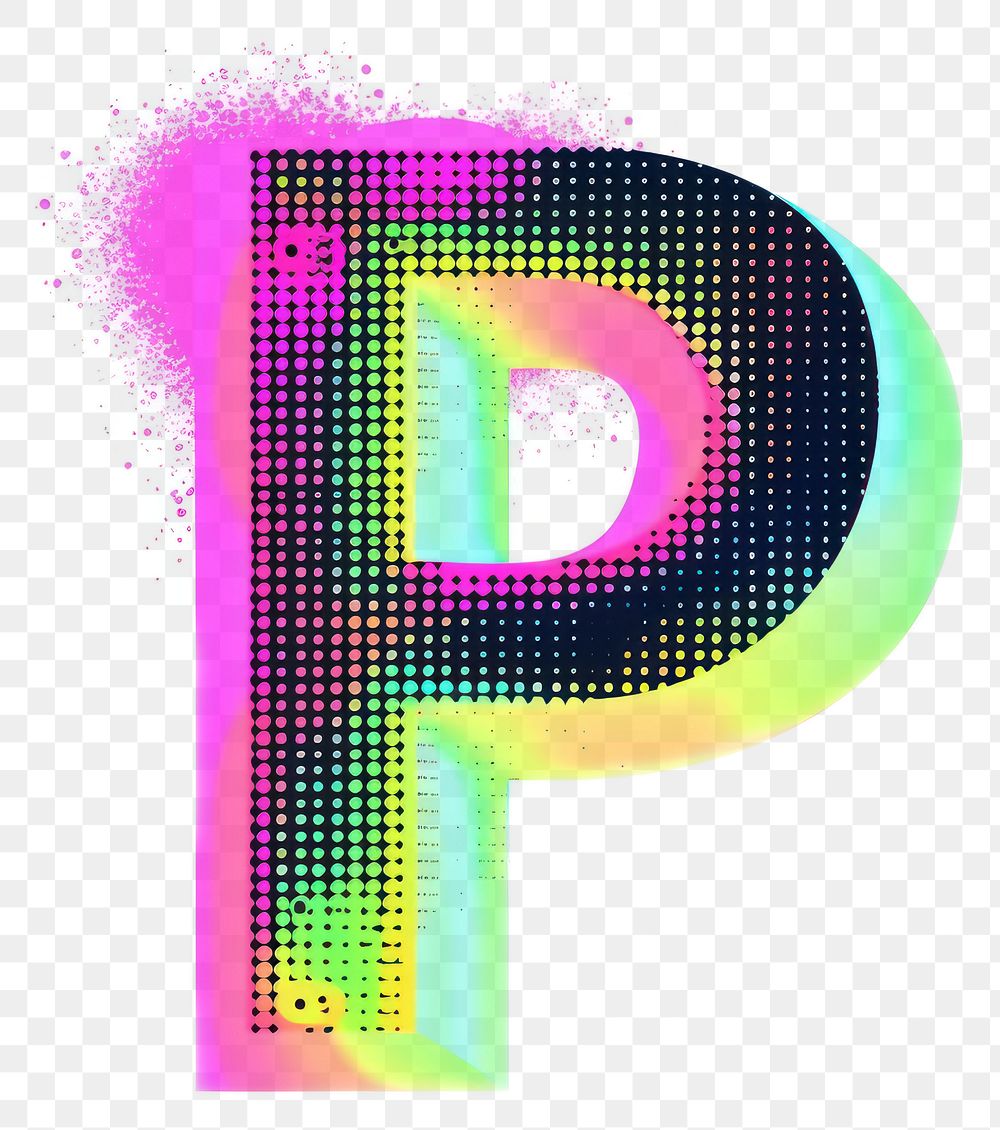 PNG Gradient blurry letter P font text pink.