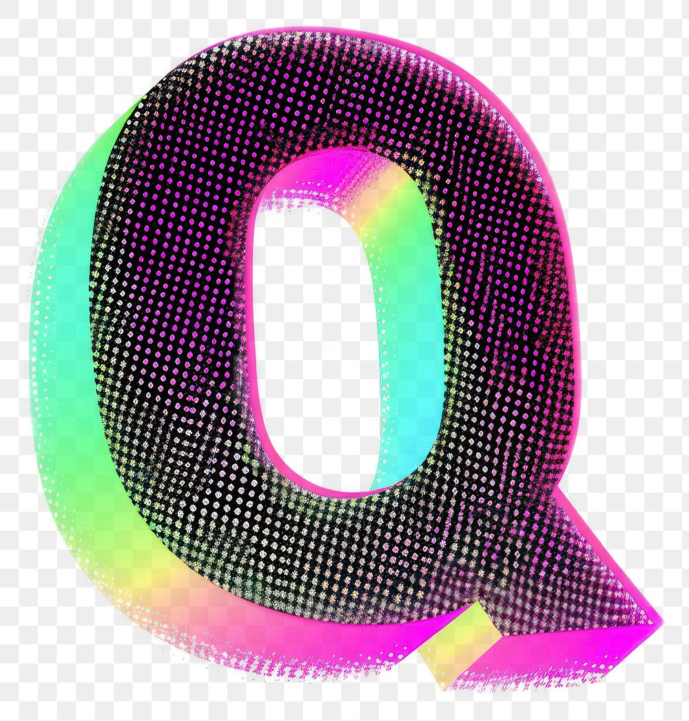 PNG Gradient blurry letter Q purple shape font.