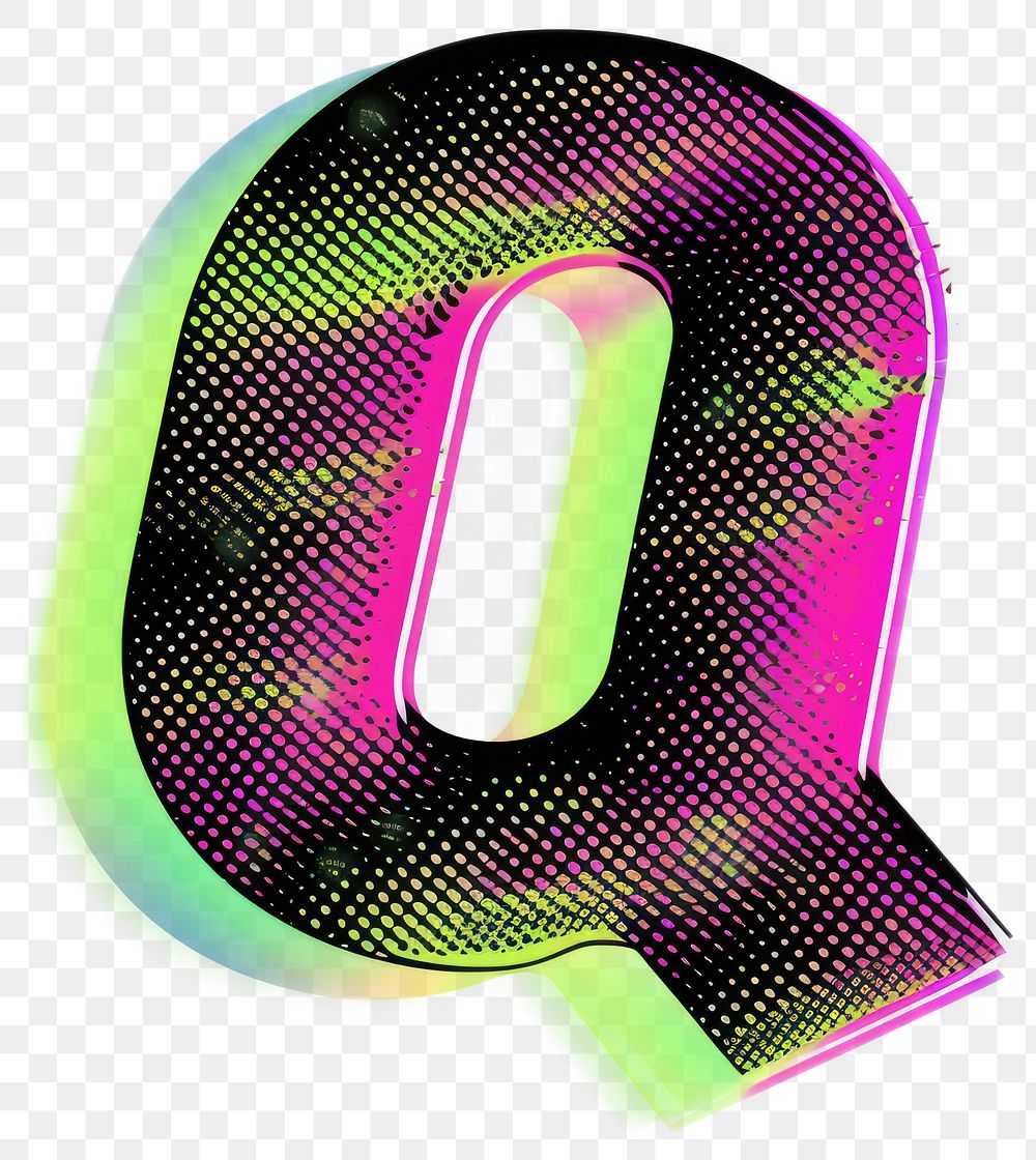 PNG Gradient blurry letter Q number shape green.