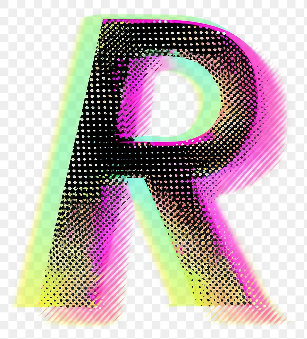 PNG Gradient blurry letter R purple shape font.