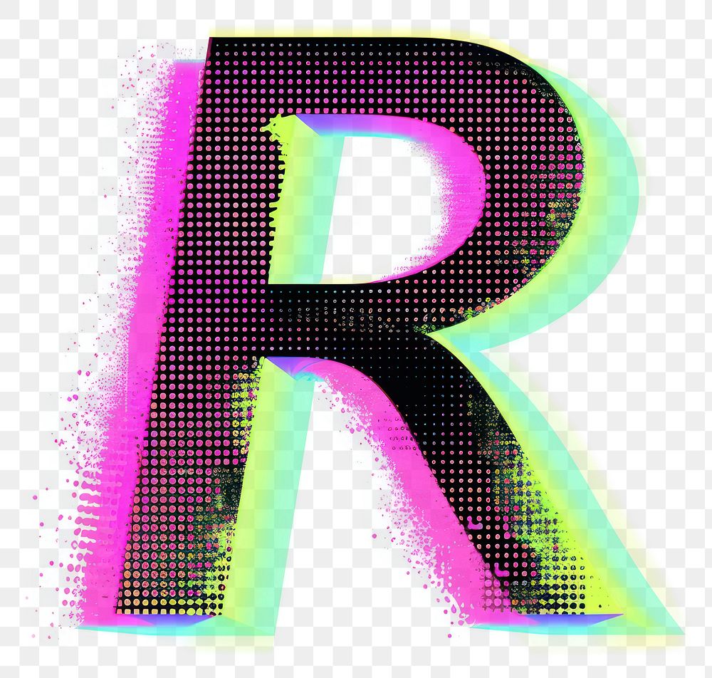 PNG Gradient blurry letter R purple font text.