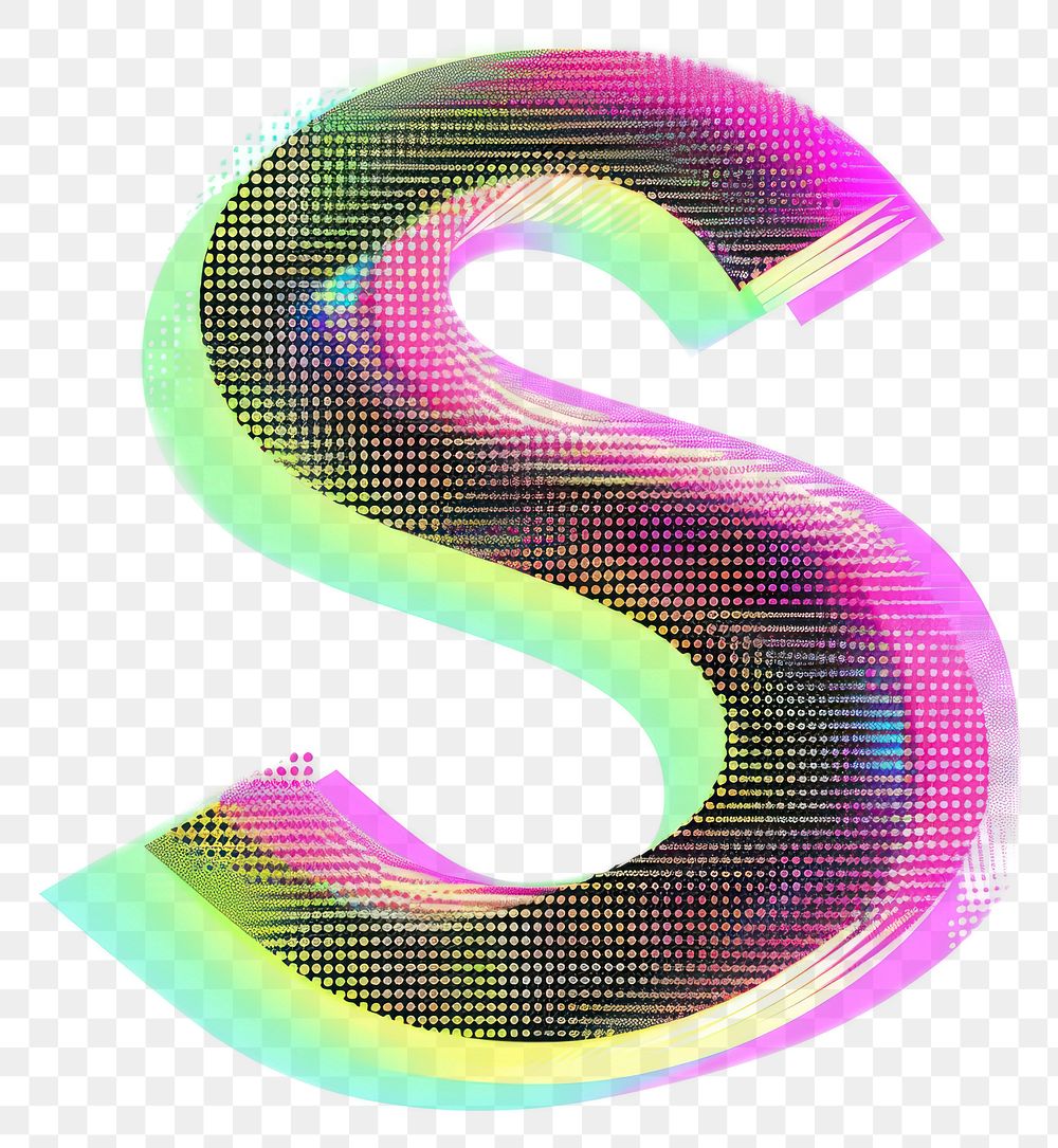 PNG Gradient blurry letter S shape font pink.