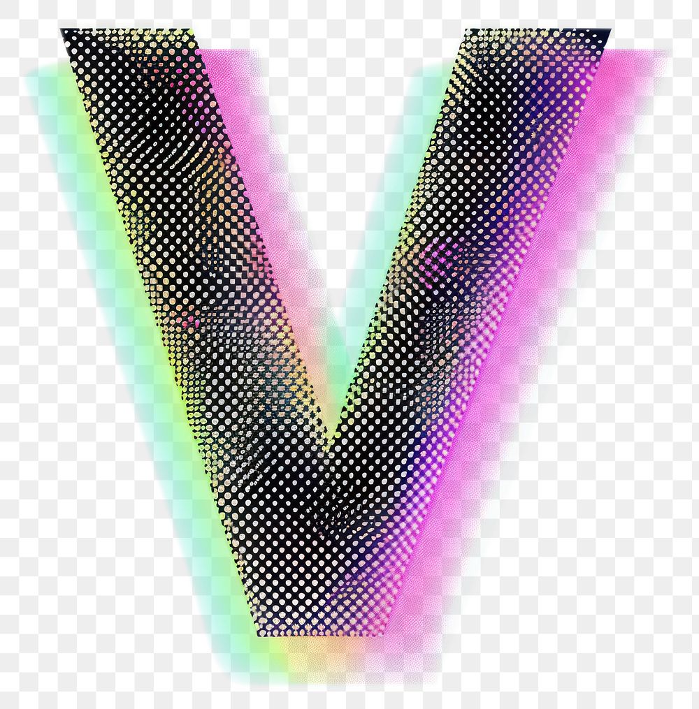 PNG Gradient blurry letter V purple shape font.
