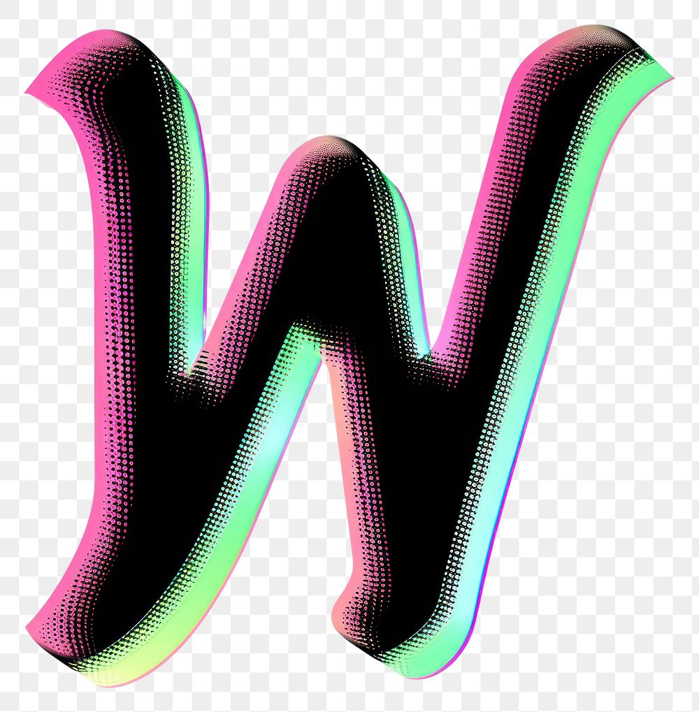 PNG Gradient blurry letter W purple shape font.