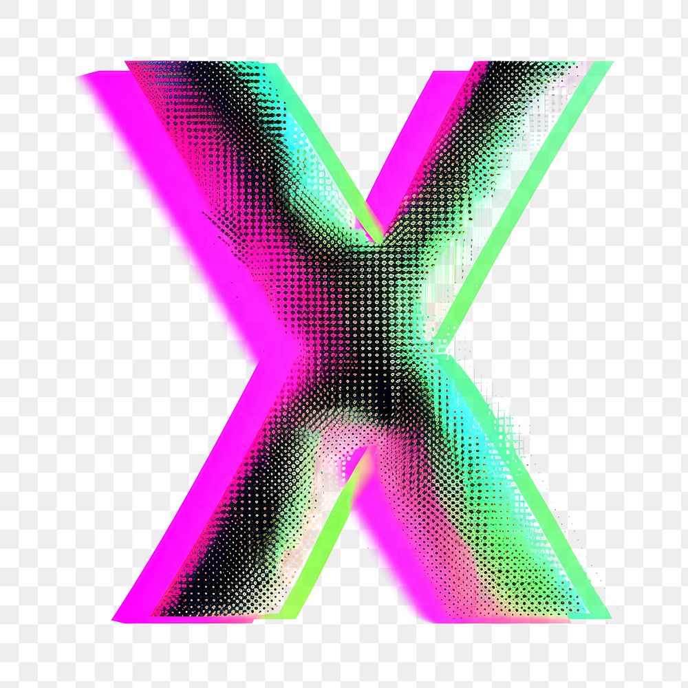 PNG Gradient blurry letter X purple shape font.
