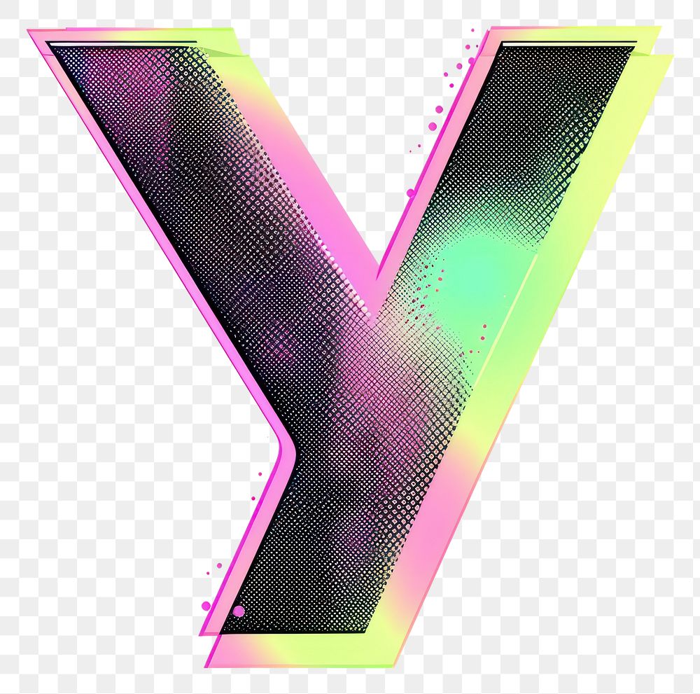 PNG Gradient blurry letter Y green shape pink.