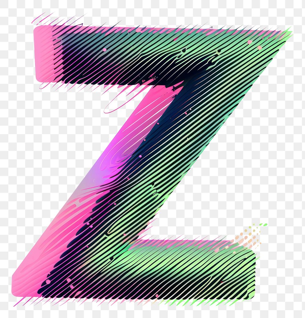 PNG Gradient blurry letter Z green font text.