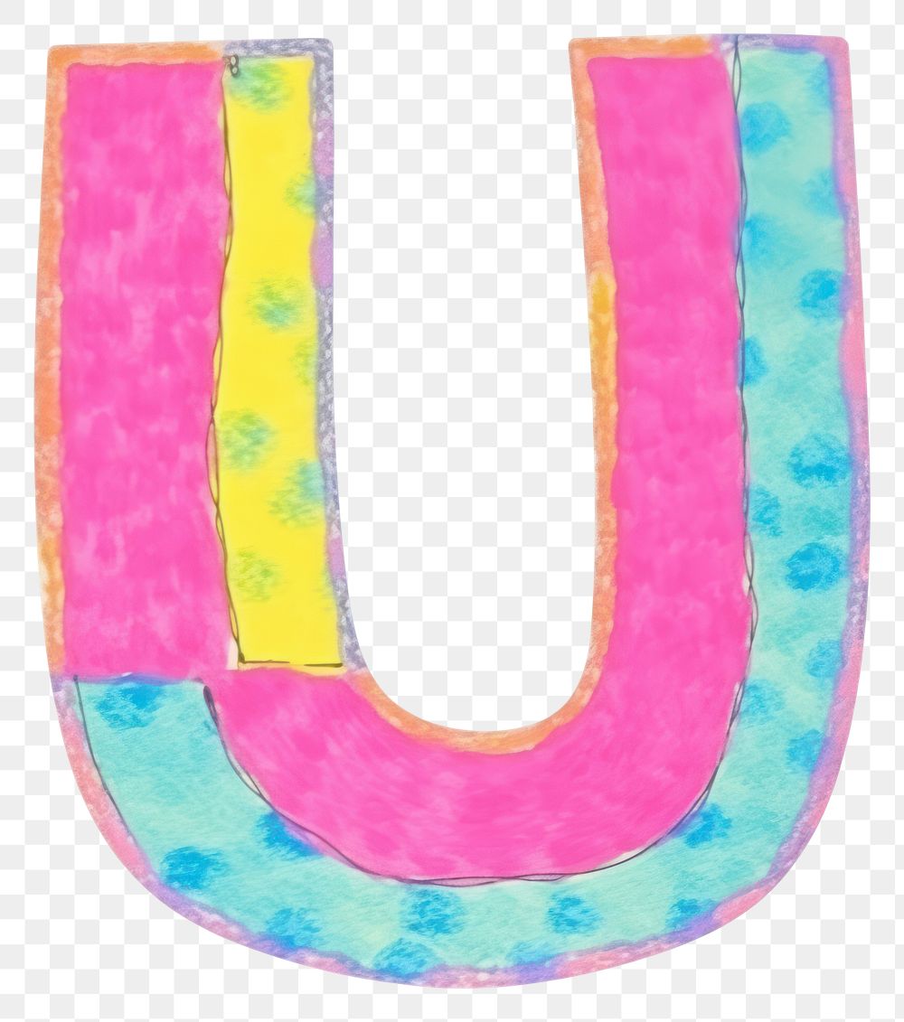 PNG Letter U vibrant colors text number white background.