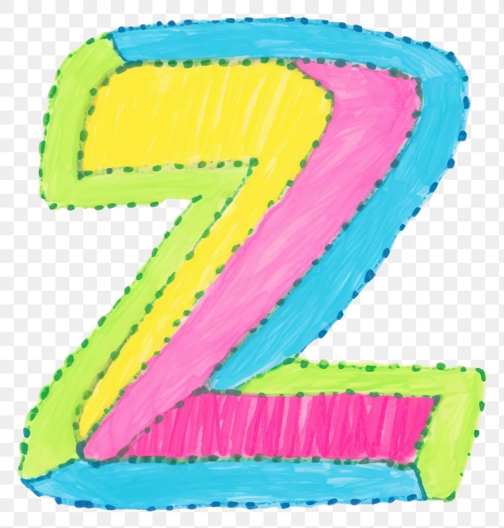 PNG Letter Z vibrant colors number text alphabet.