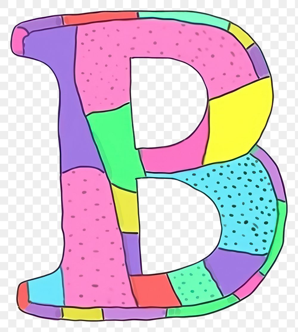 PNG Letter B vibrant colors text alphabet number.