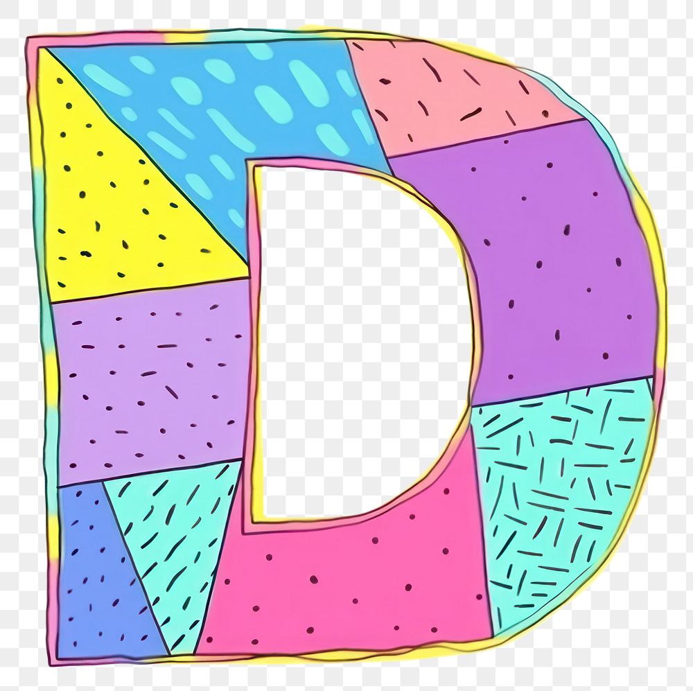 PNG Letter D vibrant colors text pattern number.