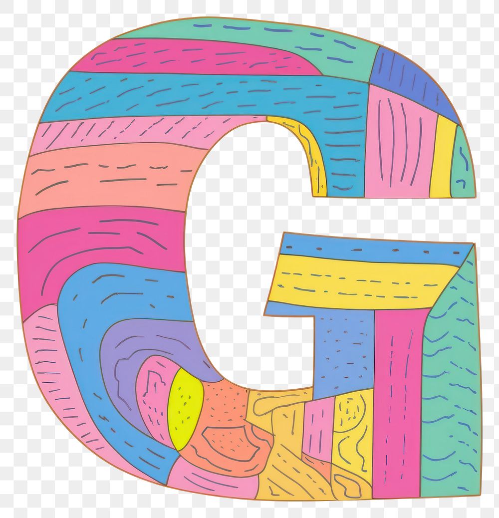 PNG Letter g vibrant colors text number creativity.