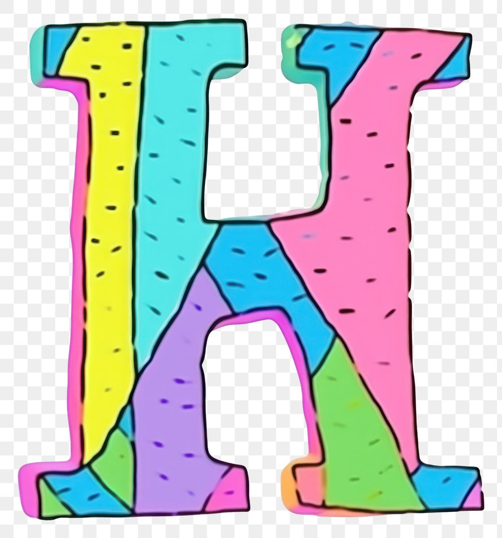 PNG Letter H vibrant colors text alphabet number.