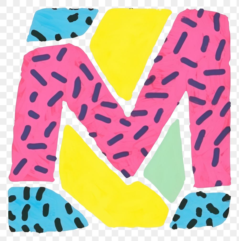 PNG Letter M vibrant colors text backgrounds symbol.
