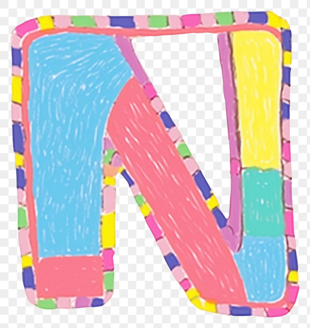 PNG Letter N vibrant colors text alphabet number.