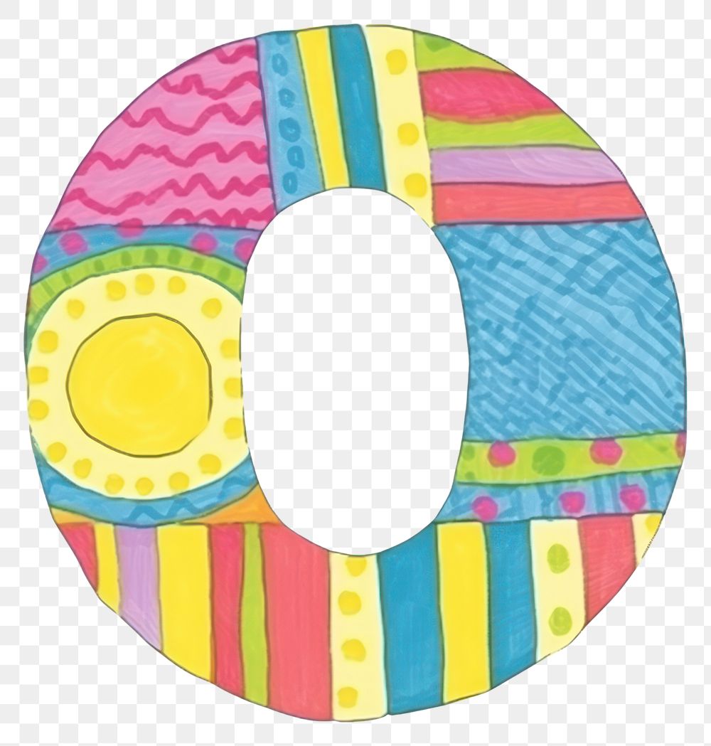 PNG Letter O vibrant colors number text creativity.